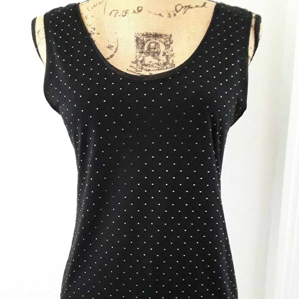 Banana Republic Black Gold Metallic Dot Tank Top S